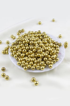 8 mm Gold Kaplama CCB Plastik İnci Boncuk Aksesuar Malzemesi (25 Gr)