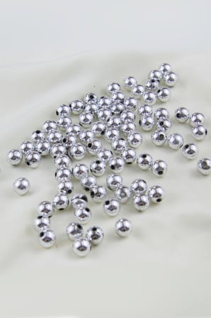 8 mm Gümüş2 Plastik İnci Boncuk Aksesuar Malzemesi (25 Gr)