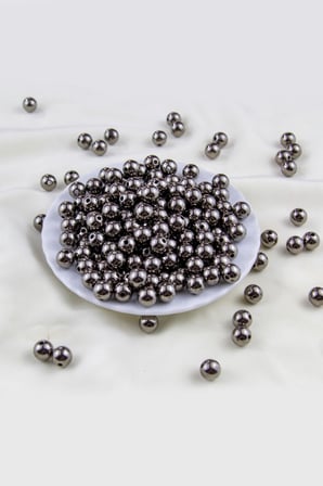 10 mm Antrasit Kaplama Plastik İnci Boncuk Aksesuar Takı Malzemesi (25 Gr)