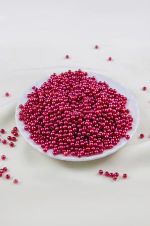 4 mm 2 Renk Kırmızı Plastik İnci Boncuk Aksesuar Takı Malzemesi (25 Gr)