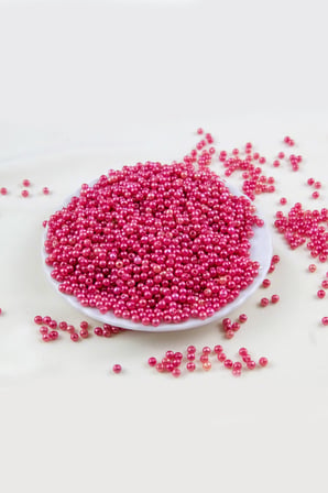 4 mm Pembemsi Plastik İnci Boncuk Aksesuar Takı Malzemesi (25 Gr)