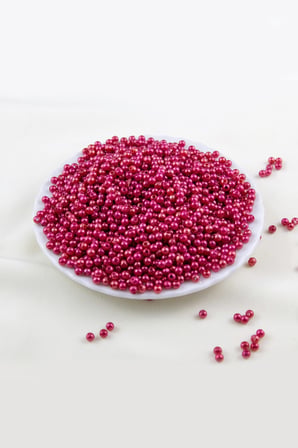 4 mm Şeker Kırmızı Plastik İnci Boncuk Aksesuar Takı Malzemesi (25 Gr)