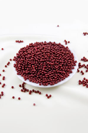 4 mm Orta Renk Bordo Plastik İnci Boncuk Aksesuar Takı Malzemesi (25 Gr)