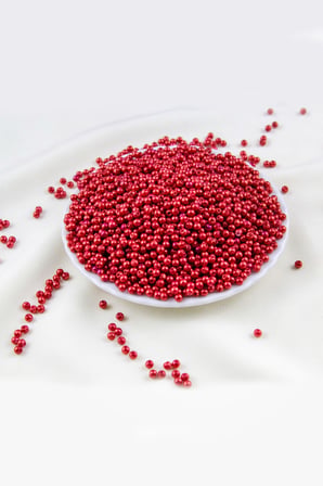 4 mm Açık Kırmızı Plastik İnci Boncuk Aksesuar Takı Malzemesi (25 Gr)