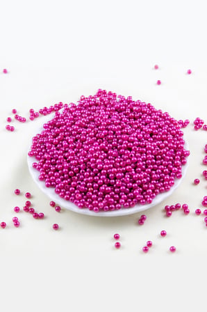 4 mm 2 Renk Pembe Plastik İnci Boncuk Aksesuar Takı Malzemesi (25 Gr)