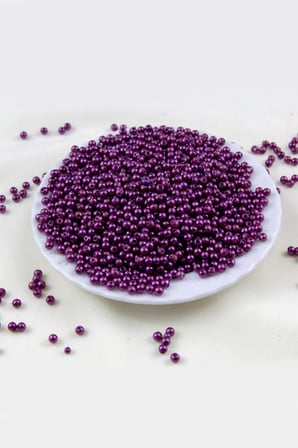 4 mm Bordomsu Koyu Mor Plastik İnci Boncuk Aksesuar Takı Malzemesi (25 Gr)