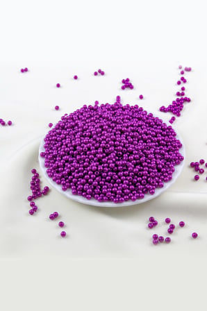 4 mm Canlı Mor Plastik İnci Boncuk Aksesuar Takı Malzemesi (25 Gr)