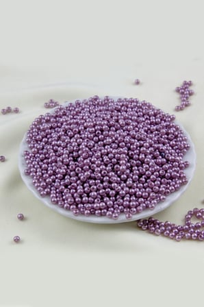 4 mm Grimsi Mor Plastik İnci Boncuk Aksesuar Takı Malzemesi (25 Gr)