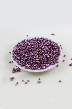 4 mm Kahverengimsi Mor Plastik İnci Boncuk Aksesuar Takı Malzemesi (25 Gr)