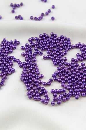 4 mm Güzel Mor Plastik İnci Boncuk Aksesuar Takı Malzemesi (25 Gr)
