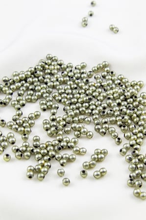 4 mm Üstü Siyahlı Metalik Yeşil Plastik İnci Boncuk Aksesuar Takı Malzemesi (25 Gr)
