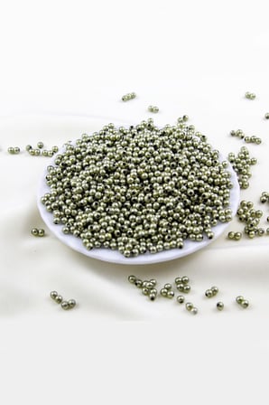 4 mm Üstü Siyahlı Metalik Yeşil Plastik İnci Boncuk Aksesuar Takı Malzemesi (25 Gr)