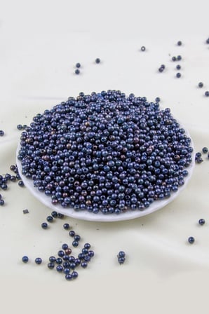 4 mm 2 Renk Koyu Lacivert Plastik İnci Boncuk Aksesuar Takı Malzemesi (25 Gr)