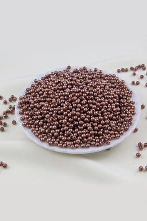 4 mm Bronz Plastik İnci Boncuk Aksesuar Takı Malzemesi (25 Gr)