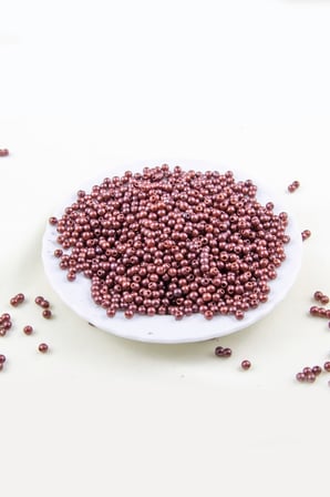 4 mm Koyu Kızıl Kahve Plastik İnci Boncuk Aksesuar Takı Malzemesi (25 Gr)