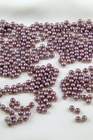 4 mm Çift Renk Karışık Açık Bronz Tonu Plastik İnci Boncuk (25 Gr)