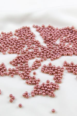4 mm Koyu Pembe Şeker Plastik İnci Boncuk Aksesuar Takı Malzemesi (25 Gr)