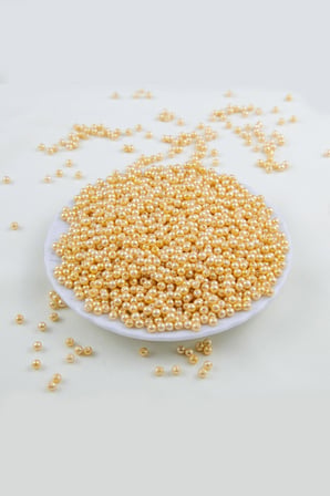 4 mm Turuncumsu Bej Plastik İnci Boncuk Aksesuar Takı Malzemesi (25 Gr)