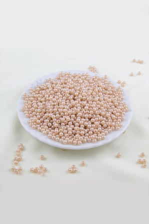 4 mm Koyu Bej Plastik İnci Boncuk Aksesuar Takı Malzemesi (25 Gr)