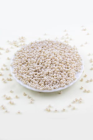 4 mm Koyu Krem1 Plastik İnci Boncuk Aksesuar Takı Malzemesi (25 Gr)