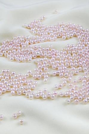 4 mm Çift Renk Karışık Lilamsı Açık Gri Plastik İnci Boncuk Malzemesi (25 Gr)