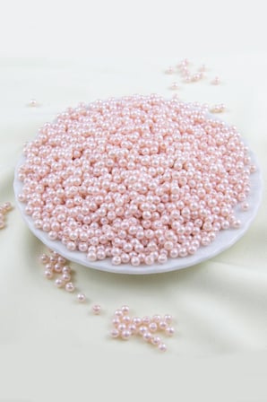 4 mm Uçuk Pembe Plastik İnci Boncuk Aksesuar Takı Malzemesi (25 Gr)
