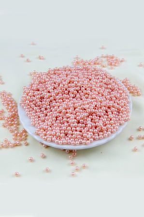 4 mm Açık Uçuk Pembe Plastik İnci Boncuk Aksesuar Takı Malzemesi (25 Gr)