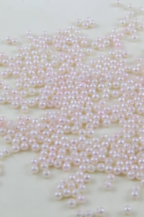 4 mm Çift Renk Karışık Krem Tonlar Plastik İnci Boncuk Malzemesi (25 Gr)
