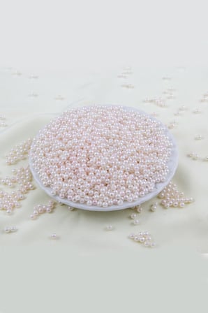 4 mm Çift Renk Karışık Krem Tonlar Plastik İnci Boncuk Malzemesi (25 Gr)