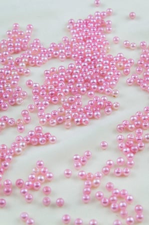 4 mm Şeker Pembe Tonu Plastik İnci Boncuk Aksesuar Takı Malzemesi (25 Gr)