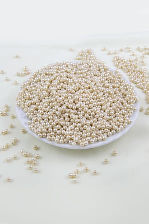 4 mm Koyu Kremsi Tonlar Plastik İnci Boncuk Aksesuar Takı Malzemesi (25 Gr)