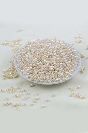 4 mm Açık Kremsi Tonlar Plastik İnci Boncuk Aksesuar Takı Malzemesi (25 Gr)