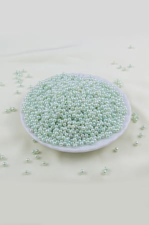 4 mm Açık Mint Yeşili Plastik İnci Boncuk Aksesuar Takı Malzemesi (25 Gr)