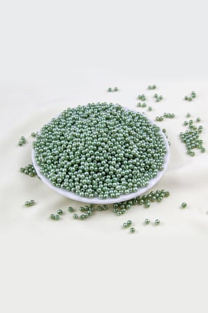 4 mm Yeşilimsi Ton Plastik İnci Boncuk Aksesuar Takı Malzemesi (25 Gr)