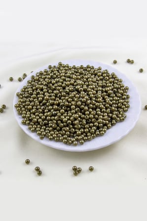 4 mm Zeytin Yeşili Koyu Plastik İnci Boncuk Aksesuar Takı Malzemesi (25 Gr)
