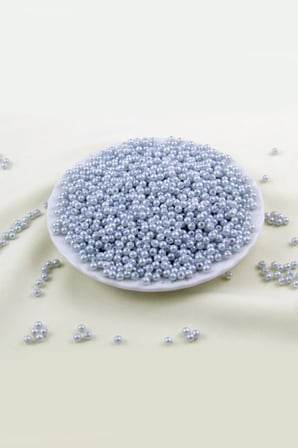 4 mm Beyazımsı Gri Plastik İnci Boncuk Aksesuar Takı Malzemesi (25 Gr)