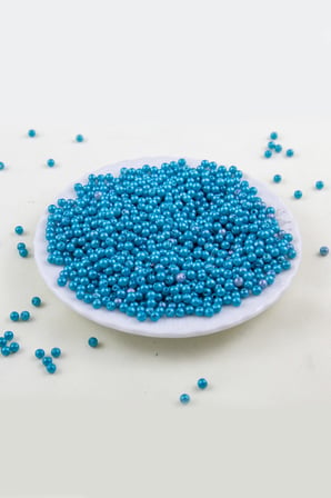 4 mm Koyu Canlı Turkuaz Plastik İnci Boncuk Aksesuar Takı Malzemesi (25 Gr)
