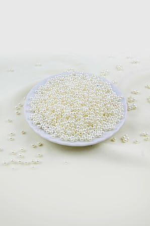 4 mm Ekru Plastik İnci Boncuk Aksesuar Takı Malzemesi (25 Gr)