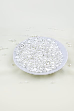 4 mm Beyaz Plastik İnci Boncuk Aksesuar Takı Malzemesi (25 Gr)