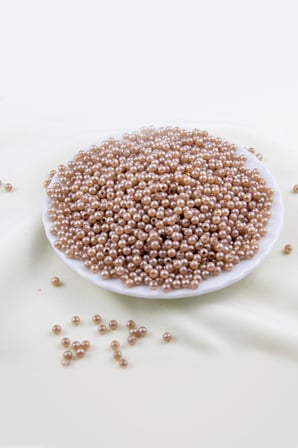 4 mm Çift Renk Tonu Kahve Plastik İnci Boncuk Aksesuar Takı Malzemesi (25 Gr)