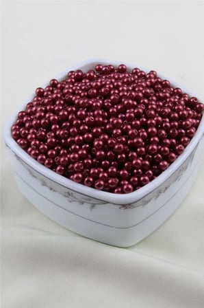 5 mm Koyu Pembe Tonlarında Kırmızı İnci Boncuk 30 Gr (Kolye, Bileklik, Küpe ve Takı Yapımı)