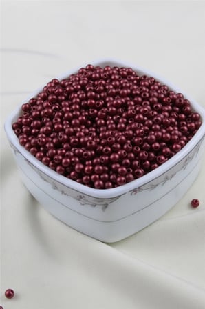 5 mm Koyu Pastel Kırmızı İnci Boncuk 30 Gr (Kolye, Bileklik, Küpe ve Takı Yapımı)