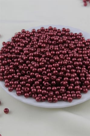 5 mm Koyu Pastel Kırmızı İnci Boncuk 30 Gr (Kolye, Bileklik, Küpe ve Takı Yapımı)