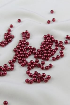 5 mm Koyu Pastel Kırmızı İnci Boncuk 30 Gr (Kolye, Bileklik, Küpe ve Takı Yapımı)
