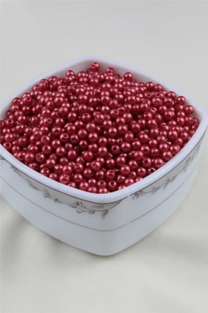 5 mm Açık Pastel Kırmızı İnci Boncuk 30 Gr (Kolye, Bileklik, Küpe ve Takı Yapımı)