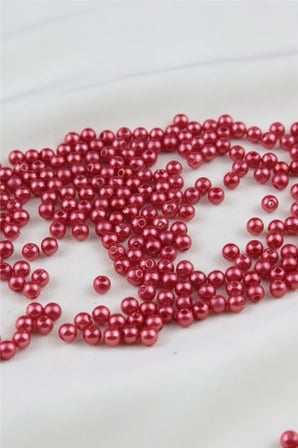 5 mm Açık Pastel Kırmızı İnci Boncuk 30 Gr (Kolye, Bileklik, Küpe ve Takı Yapımı)