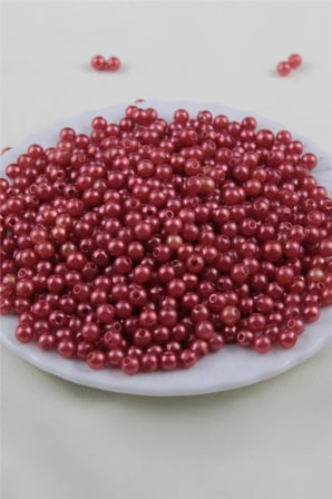 5 mm Pastel Kırmızı Tonu İnci Boncuk 30 Gr (Kolye, Bileklik, Küpe ve Takı Yapımı)