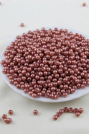 5 mm Açık Bakır Rengi İnci Boncuk 30 Gr (Kolye, Bileklik, Küpe ve Takı Yapımı)