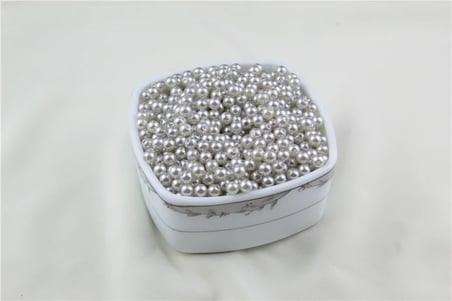 6 mm Gümüş İnci Boncuk 30 Gr (Kolye, Bileklik, Küpe ve Takı Yapımı)