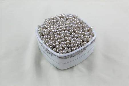 6 mm 2 Renk Karışık Gümüş Krem Tonları İnci Boncuk 30 Gr (Kolye, Bileklik, Küpe ve Takı Yapımı)